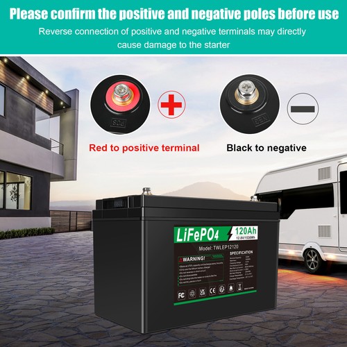 120Ah LiFePO4 Lithium Battery 12V / Charger Deep Cycle For RV Boat Camper Solar - Picture 6 of 30