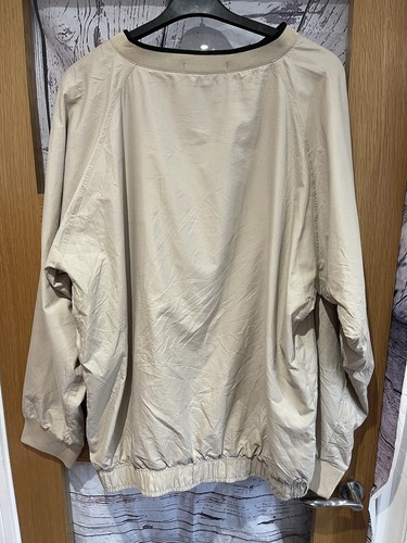 Harriton XL Stone Beige Black Bear Golf Club Wisconsin V Neck Track Windbreaker - Picture 3 of 6
