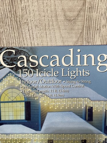 Christmas Decor Lights 150 Cascading Waterfall Icicles In Motion Holiday Time - Picture 4 of 6