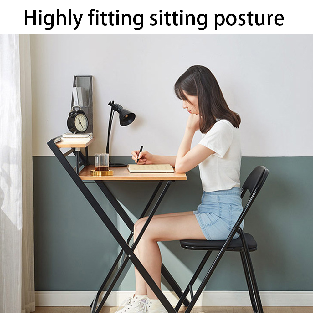 Black Metal Folding Dining Chair Foldable Meeting Room Home Office Chairs UK eBay