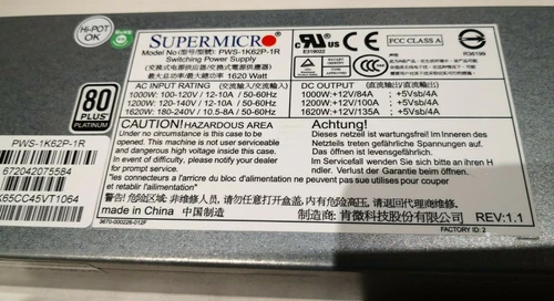 SUPERMICRO  PWS-1K62P-1R 1620W Switching Power Supply 80 PLUS  PSU - Picture 2 of 3