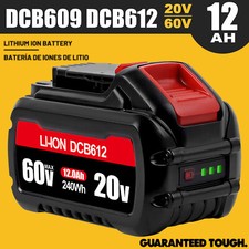 12 Ah Lithium-Ion Battery For Dewalt 20V/60V MAX FLEXVOLT DCB612 DCB606 DCB609