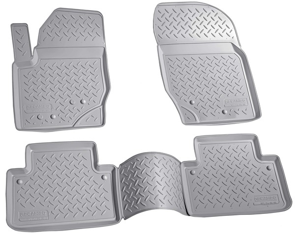 3D Gummi Fussmatten Passend FüR Volvo XC90 | BJ 2002 - 2014 | Grau Passgenau-image