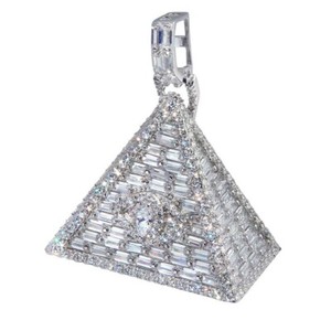 Magasiner Les Styles De Sortie Argent Sterling Eye Sur Pyramide Hip Hop Pendentif W Et Ronde Coupe Zc Pierres Enorme Marly Com Co