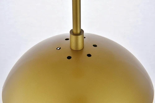 Living District Eclipse 1-Light Metal & Glass Pendant in Frosted White/Brass - Picture 4 of 6