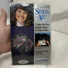 Vintage Distlefink Designs Sequin Art Craft Kit Floral Spray #33226 Flowers