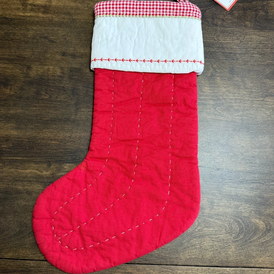 MEDIAS DE NAVIDAD ACOLCHADAS ROJAS PARA SANTA Y RUDOLFO GRANERO DE CERÁMICA PARA NIÑOS ~ SIN MONO Foto 3 de 4