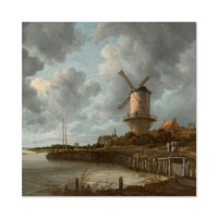 Van Ruisdael Windmill Wijk Bij Duurstede Painting Wall Art Canvas Print 24X24 In
