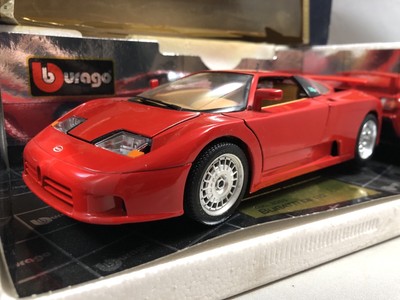 NIB - Bburago Burago 1:18 Scale Bugatti EB110 1991 Red with Tan seats Code 3055