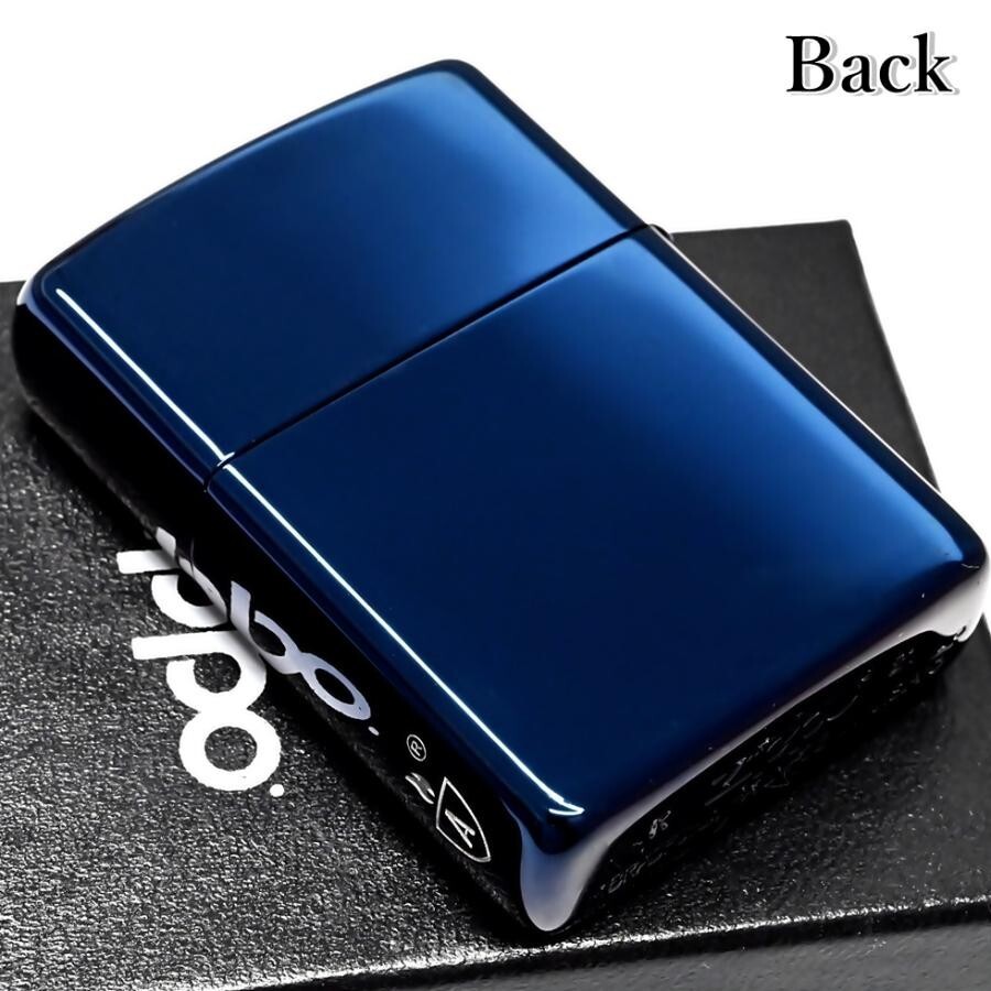 Zippo Armor Case Titanium Coating Blue Side Logo 