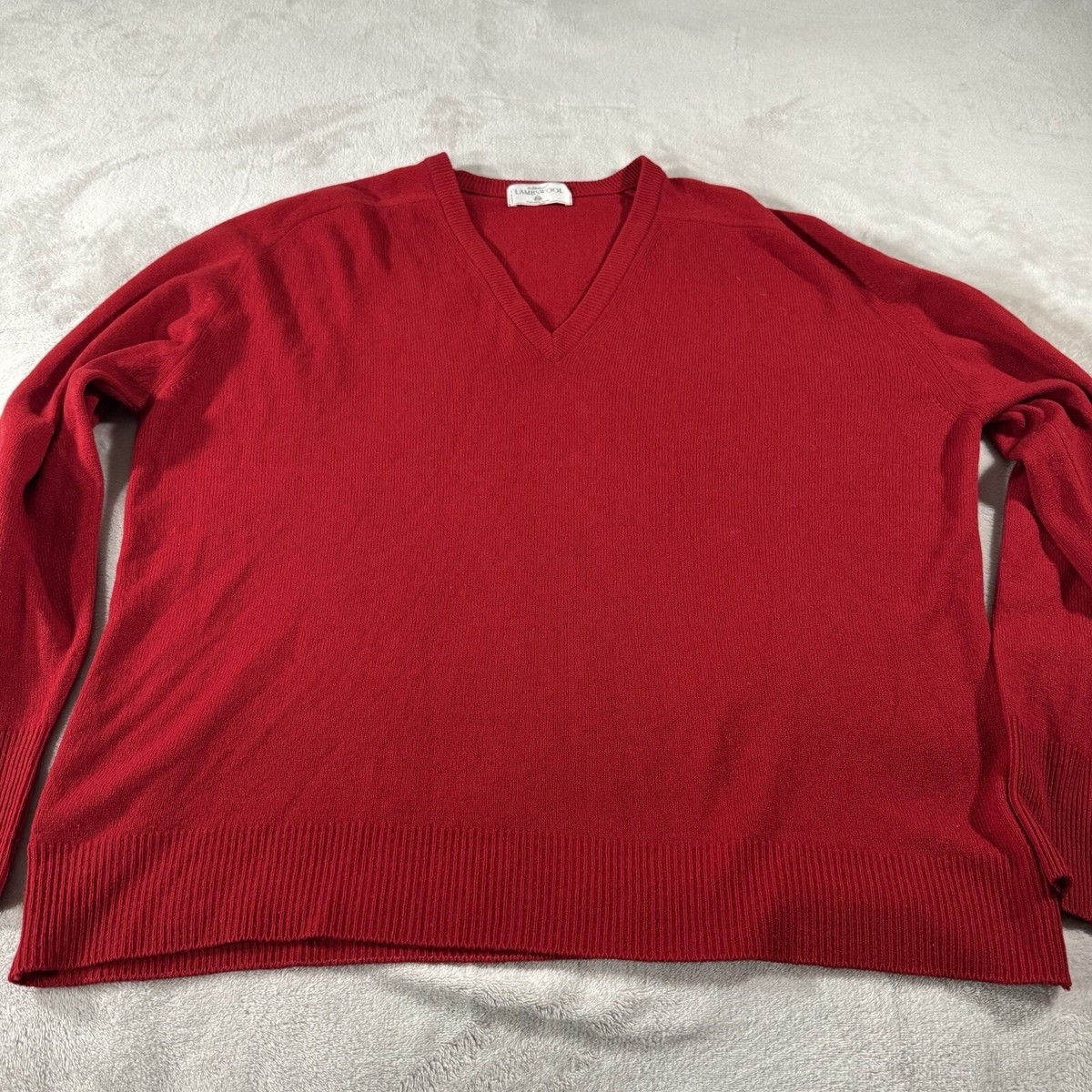 St Michael Red Vintage lambswool Jumper sweater Menswear XX Large