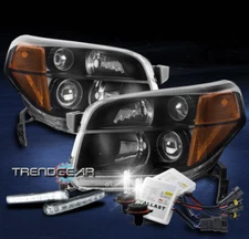 FOR 2006-2008 HONDA PILOT PROJECTOR BLACK HEADLIGHT LAMP W/DRL LED+6000K HID KIT