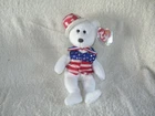 VINTAGE  TY Beanie Babies - SAM the Bear (White Version) (9 inch)   RARE