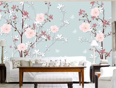 3D Flower Branch KEP6088 Wallpaper Mural Self-adhesive Removable Sticker Kay
