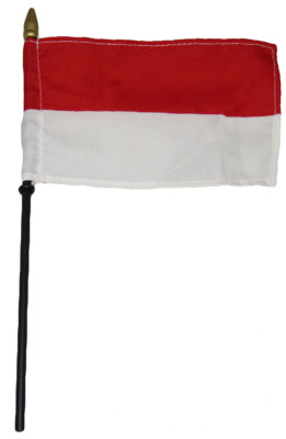 Monaco Country 4''x6'' Flag Desk Set Table Wooden Stick Staff