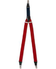 Nwt 69 Club Room Men'S Red Solid Stretch Elastic Clip End Suspenders Braces