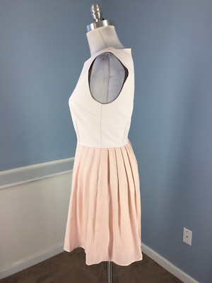Jack BB Dakota S 4 Blush Pink Faux Leather Pleated A Line dress Cocktail Party | eBay Jack BB Dakota S 4 Blush Pink Faux Leather Pleated A Line dress Cocktail Party | eBay