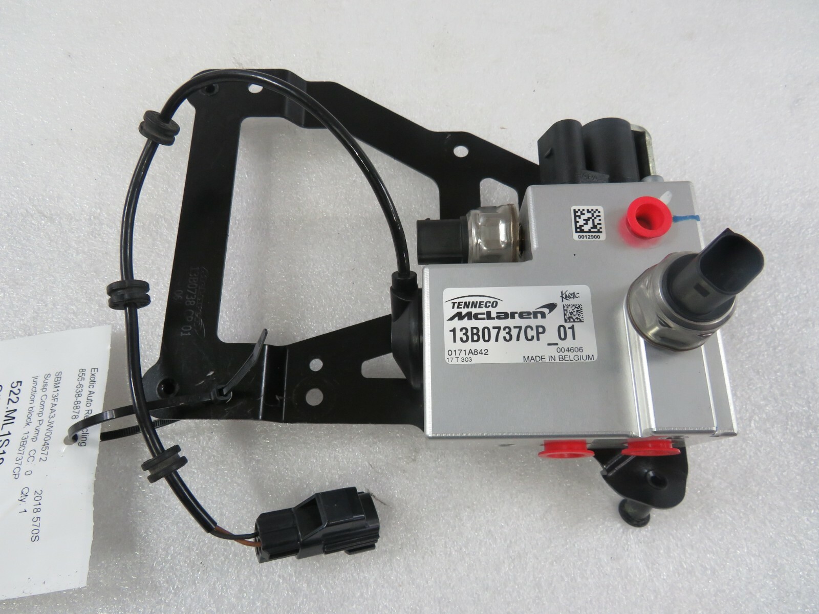 McLaren 570S, Suspension Pump Valve, Used, P/N 13B0737CP
