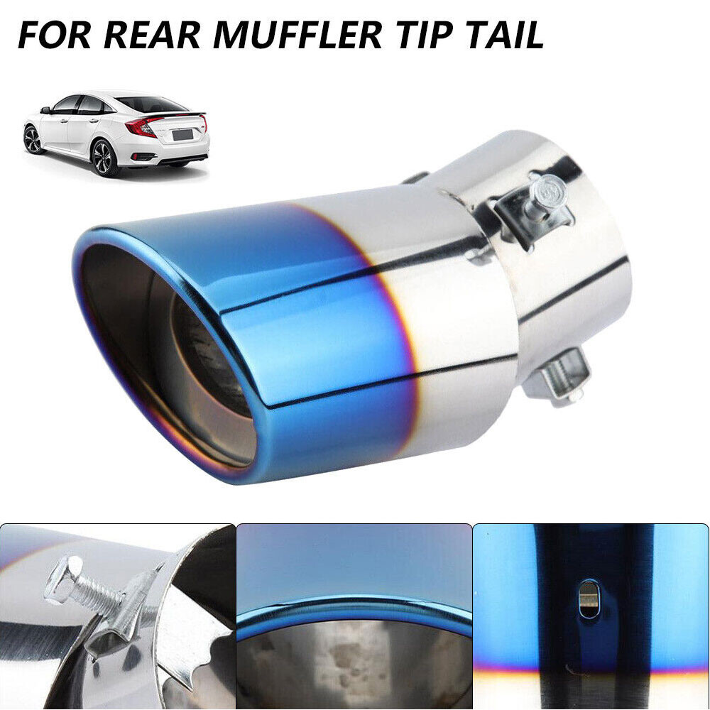 Burnt Car Blue Muffler Exhaust Tip Tail Pipe Universal Adjustable For Pic