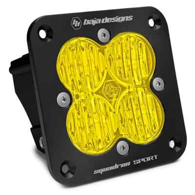 Baja Designs Black Squadron Sport Flush Mount Amber Wide Cornering LED Light Pod