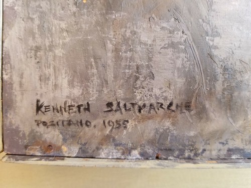RARE Original Oil On Board Painting By Kenneth Saltmarche, 1955 "Positano"... - Picture 2 of 5