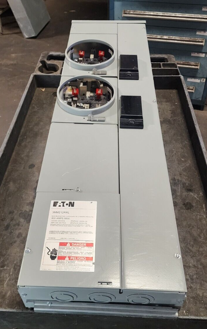 NEW EATON 800 AMP 2 SOCKET 5 JAW METER STACK 125 AMP 120/240 VAC