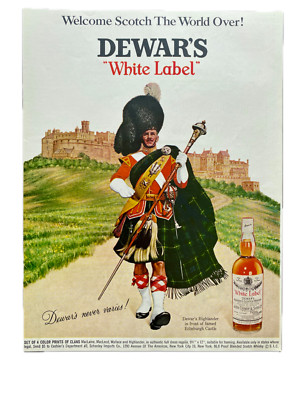 Dewar´s White Label Scotch Whisky Bagpipe 1966 Vintage Ad Werbung Reklame