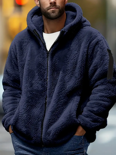 Sweat à Capuche Polaire Huk Homme – Gris – Taille S – Fermeture Éclair – Occasion
