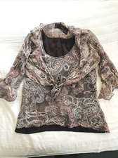 SEPARATES by New York City 100% SILK chiffon lined blouse MEDIUM