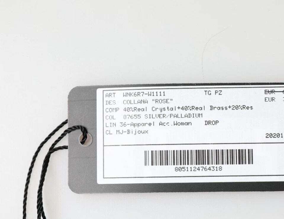 Collar DOLCE & GABBANA Plata Latón Cristal Transparente Rosas Colgantes PVP 1120usd Foto 4 de 4