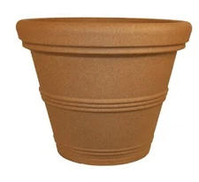 Tusco Products RR135SS Rolled Rim Garden Pot, 13.5-Inch, Sandstone