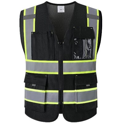 Chalecos Reflectantes De Trabajo Seguridad Hombre Mujer Bolsillos Medium 