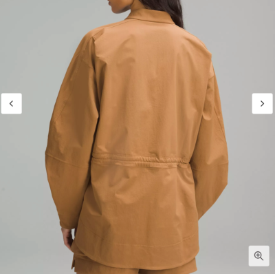 NEW LULULEMON Side-Cinch Waist Stretch Shirt Jacket Bold Beige