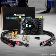 NEW UNIVERSAL 25 ROW AN10 ENGINE OIL COOLER THERMOSTAT ADAPTOR KIT 7" FIXED FAN