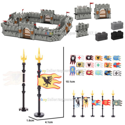 MOC Medieval Knight Castle Tower Flag Building Blocks Bricks Wall Bloks 98283