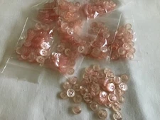 (400) Vtg-Baby PINK -3/8”-Flat-4-Hole-Sewing Buttons-Button Lovers