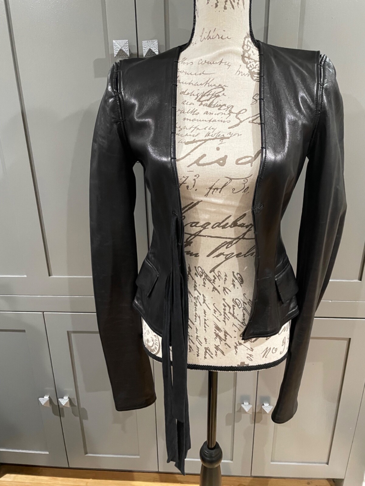 yves saint laurent DONNA giacca pelle 36 nero passerella ottime condizioni