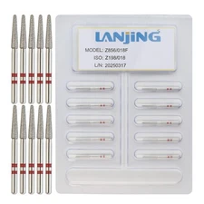 Zirconia Cutting Diamond Bur Z856/018F Friction Grip Round End Taper Fine Grit