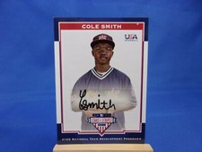 USA Baseball 2017 14U Signatures Autograph AUTO BLACK Cole Smith 44