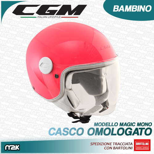 CASCO ROSA VISIERA LUNGA BAMBINA BIMBA SICUREZZA OMOLOGATO STRADALE SCOOTER  MOTO | eBay