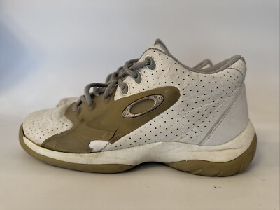 Vintage Rare Y2K Chunky Oakley 12.0 Mid Top Trainers White / Tan 