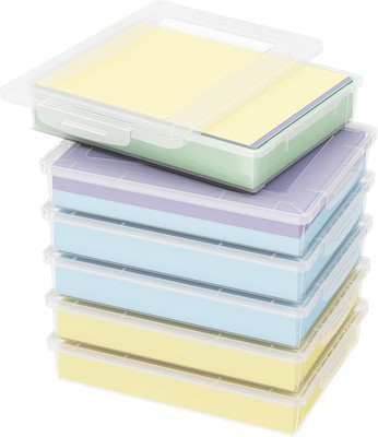 6 Pack Plastic Multi-Purpose Storage Box with Latching Lids