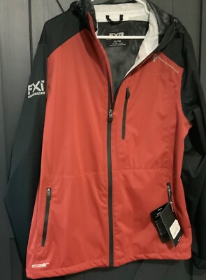 Mens FXR Force Dual Laminate Waterproof Adjustable Softshell Rust/Blk Jacket XL