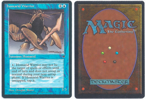 MTG Fallen Empires FEM Homarid Warrior Douglas Schuler misprint crimped Magic