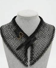 Medieval Warrior Stainless Steel Aventail Chainmail Collar 9 mm Riveted Armor