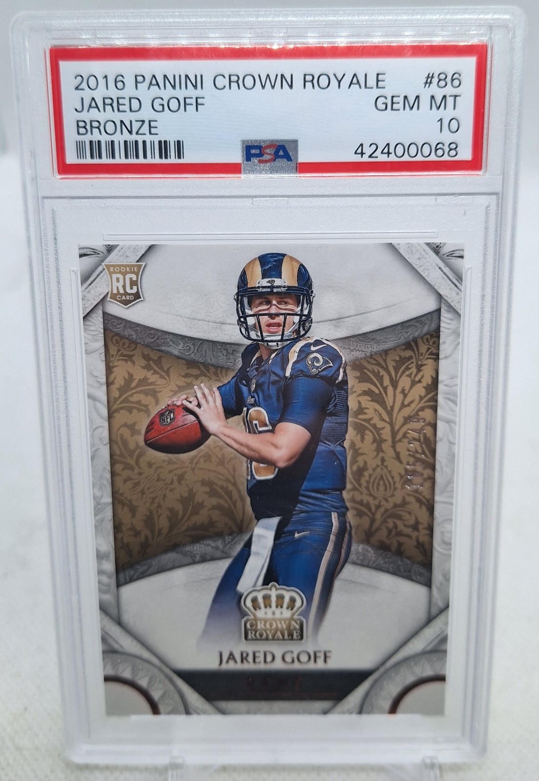 Jared Goff Panini Crown Royale #86 Bronze