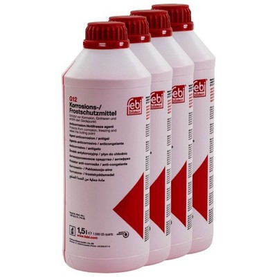 Kühlerfrostschutz Konzentrat Febi G12 4 X 1,5 Liter Rot für Audi Opel Seat VW