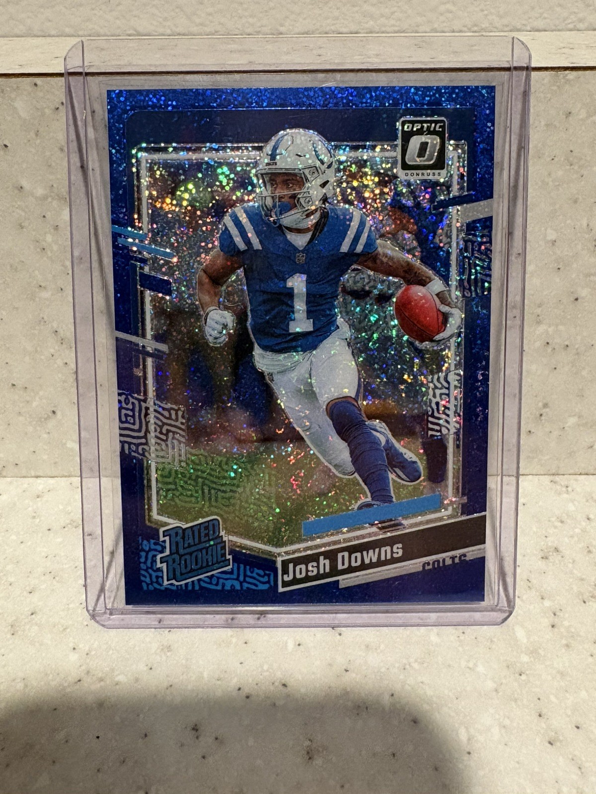 2023 Panini Donruss Optic - Rated Rookie Josh Downs #248 Blue Glitter Prizm (RC)