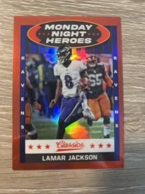 2021 Panini Classics - Monday Night Heroes Lamar Jackson #MNH-17 Red 09/50