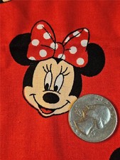 3/4 Yard Cotton Quilt Craft Fabric 2018 DISNEY SPRINGS Red Minnie Mouse Heads